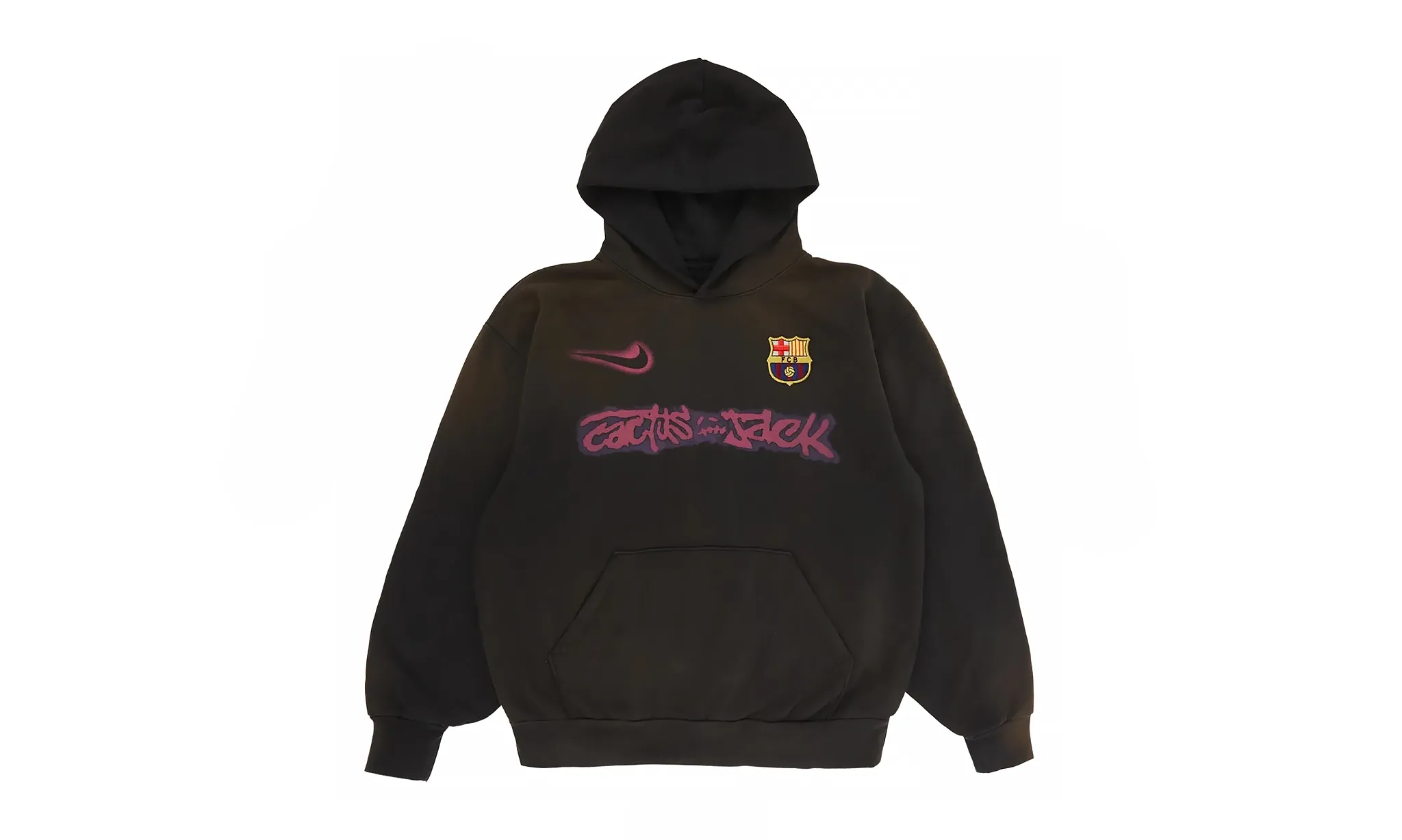 Travis Scott x Nike x FC Barcelona Spray Logo Hoodie Black