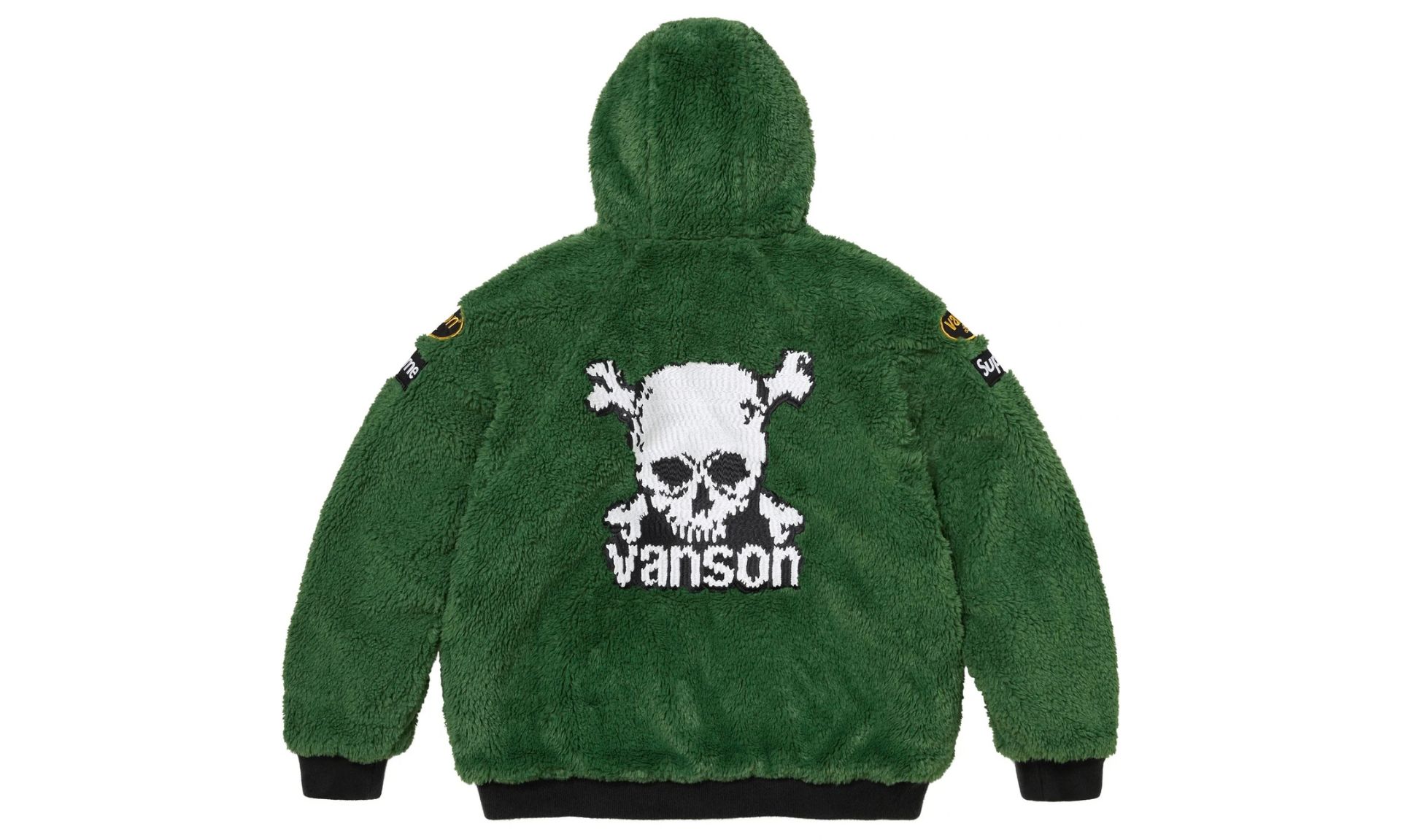 Supreme Vanson Leathers Reversible Quilted Hooded Jacket Brown Green