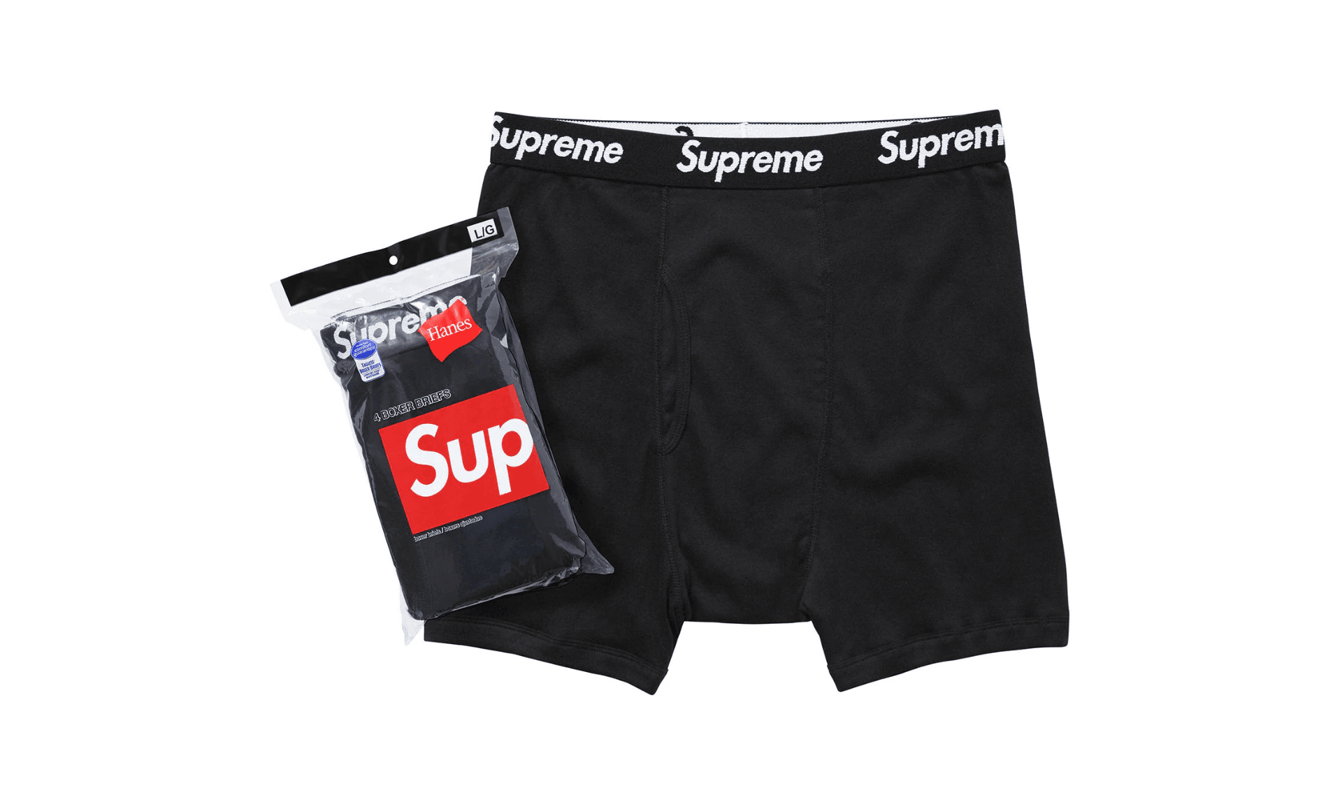 Supreme Hanes Bokserki Czarne (1szt)